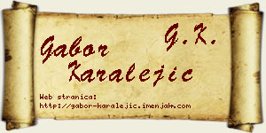 Gabor Karalejić vizit kartica